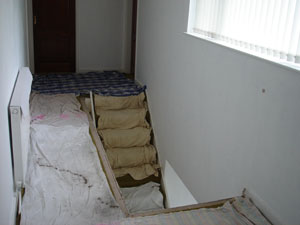 All landing handrails removed ready